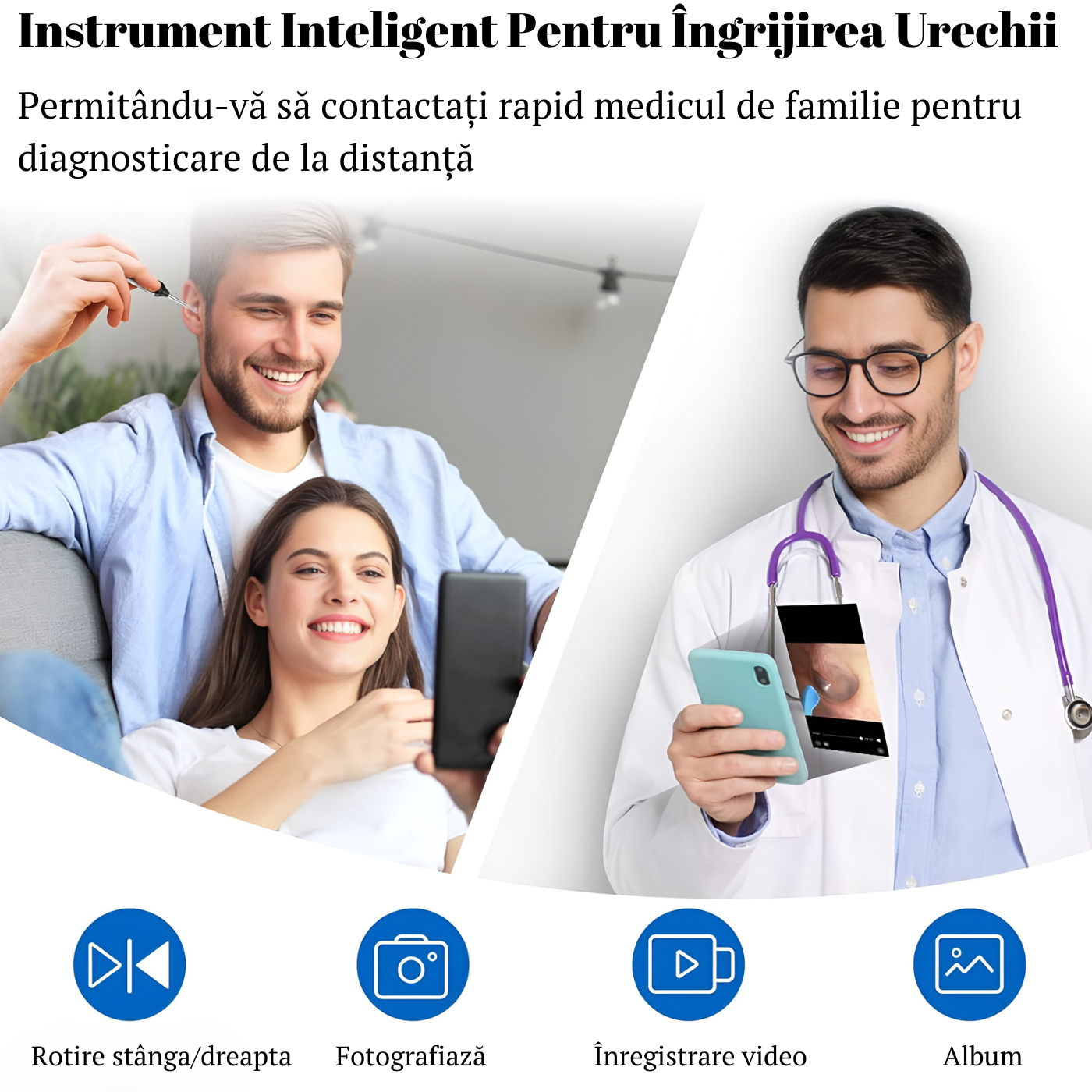 Otoscop cu cameră UltraHD, WiFi, curățare urechi, IP67 - imagine 11