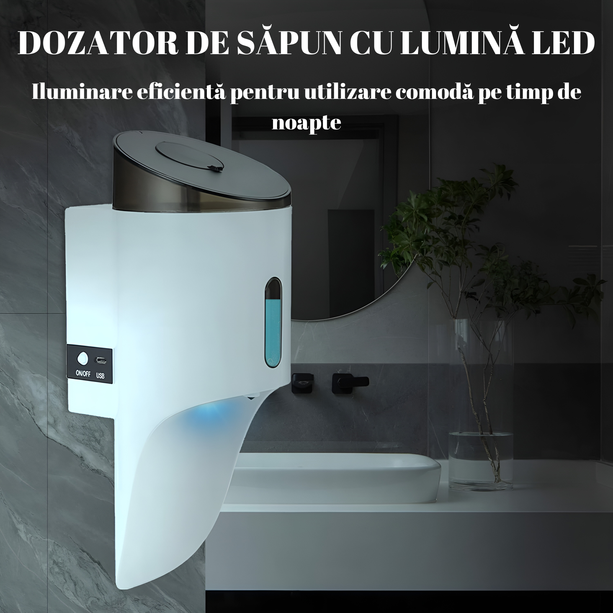 Dozator automat săpun lichid, touchless, perete, 750 ml, alb – ZEQAS - imagine 5