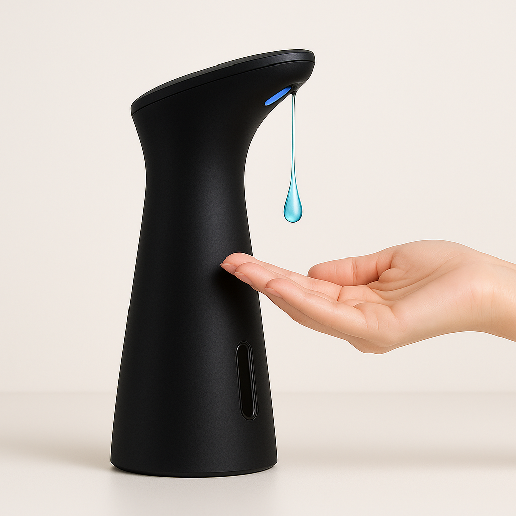 Dozator automat săpun lichid, touchless, 200 ml, negru – ZEQAS