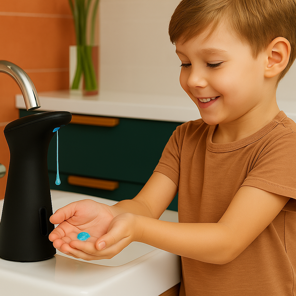 Dozator automat săpun lichid, touchless, 200 ml, negru – ZEQAS - imagine 11