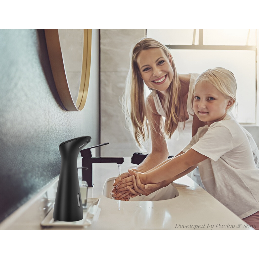 Dozator automat săpun lichid, touchless, 200 ml, negru – ZEQAS - imagine 6