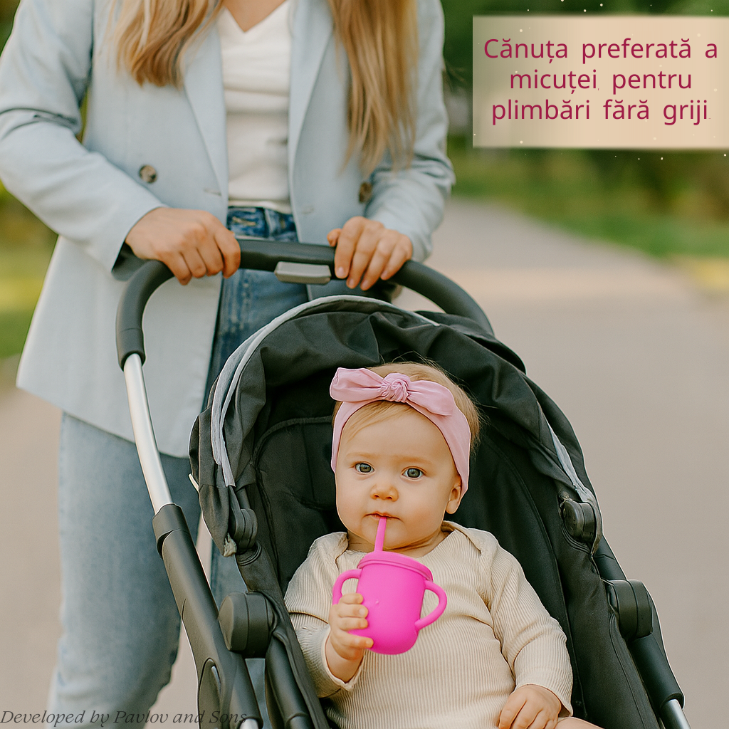 Set hrănire bebeluși ZEQAS, 6 luni+, 9 piese, silicon BPA free, roz - imagine 8