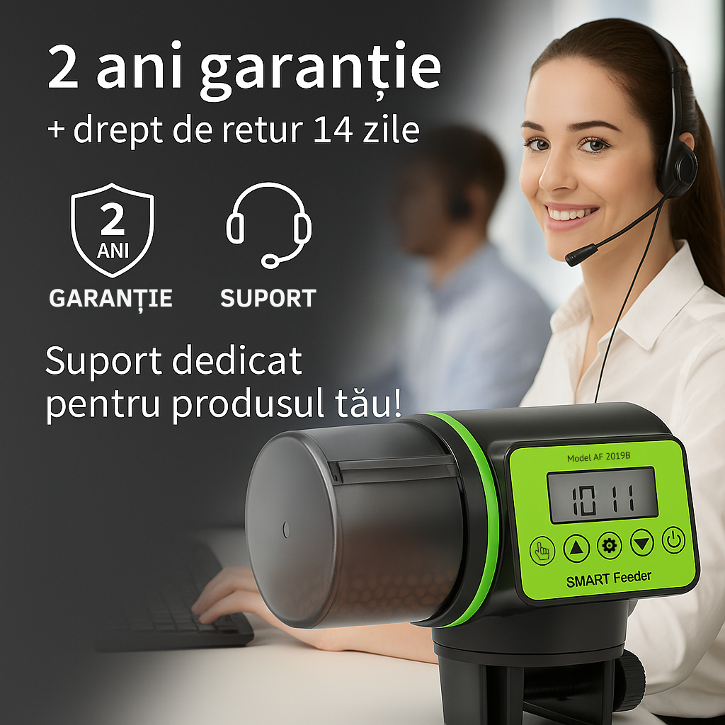 Hrănitor automat acvariu smart, 200 ml, LCD, temporizator, negru – ZEQAS - imagine 12