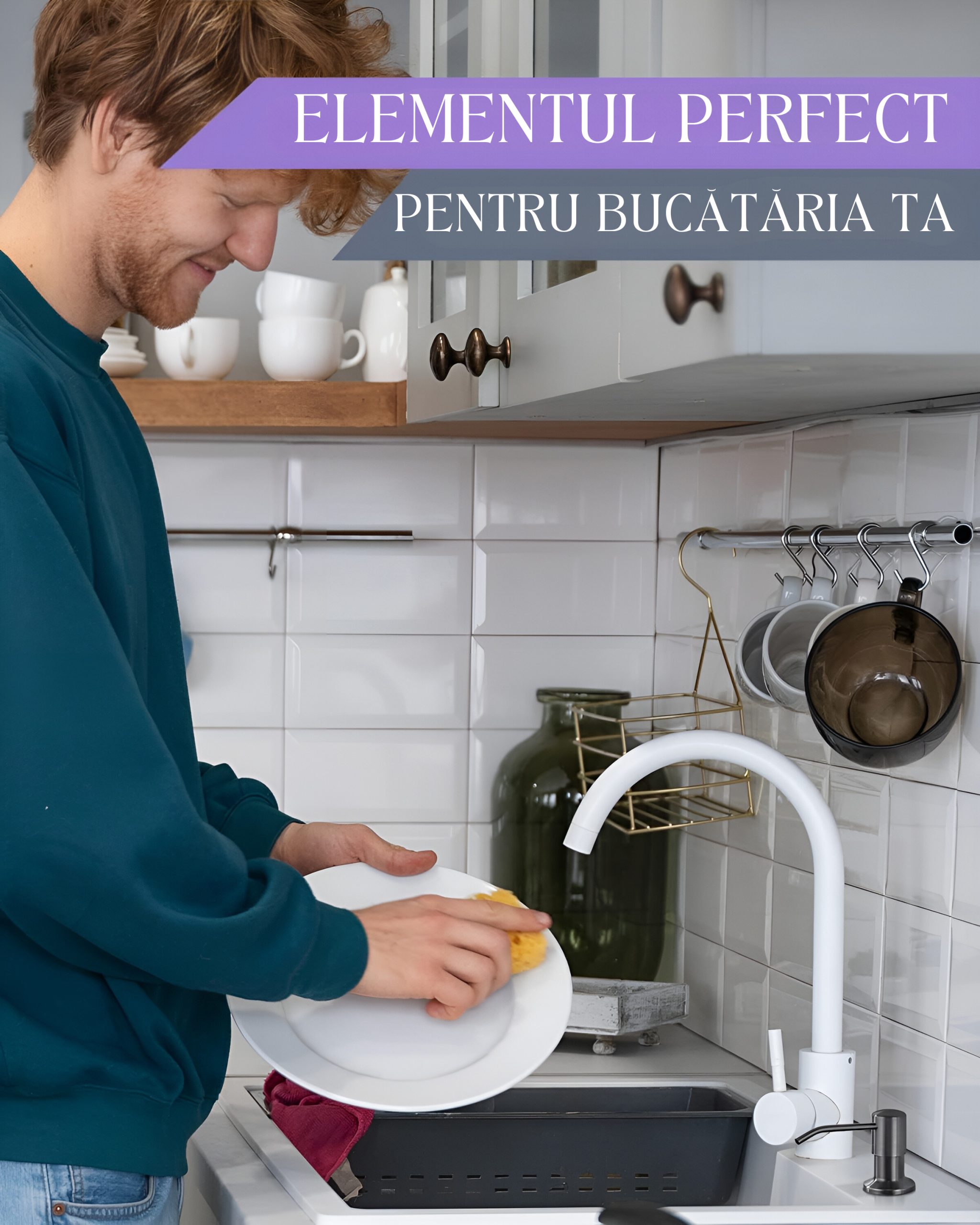 Dozator încorporat săpun/detergent lichid, inox, negru – ZEQAS - imagine 5