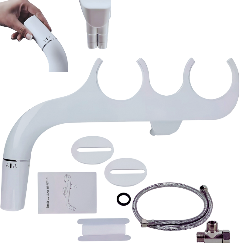 Bideu WC non-electric, montare rapidă, 2 duze, alb