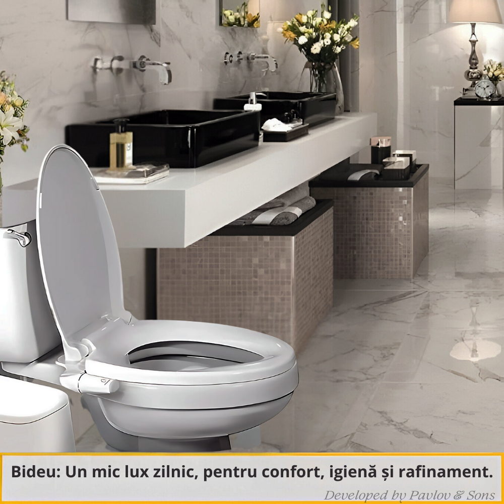 Bideu WC non-electric, montare rapidă, 2 duze, alb - imagine 5