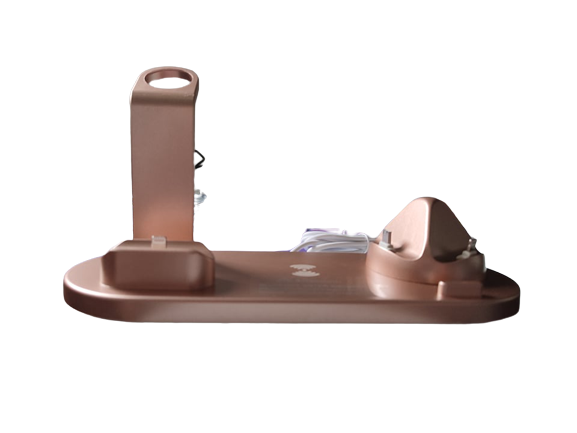 Încărcător wireless 4 în 1, 10W, telefon, ceas, căști, roz – ZEQAS