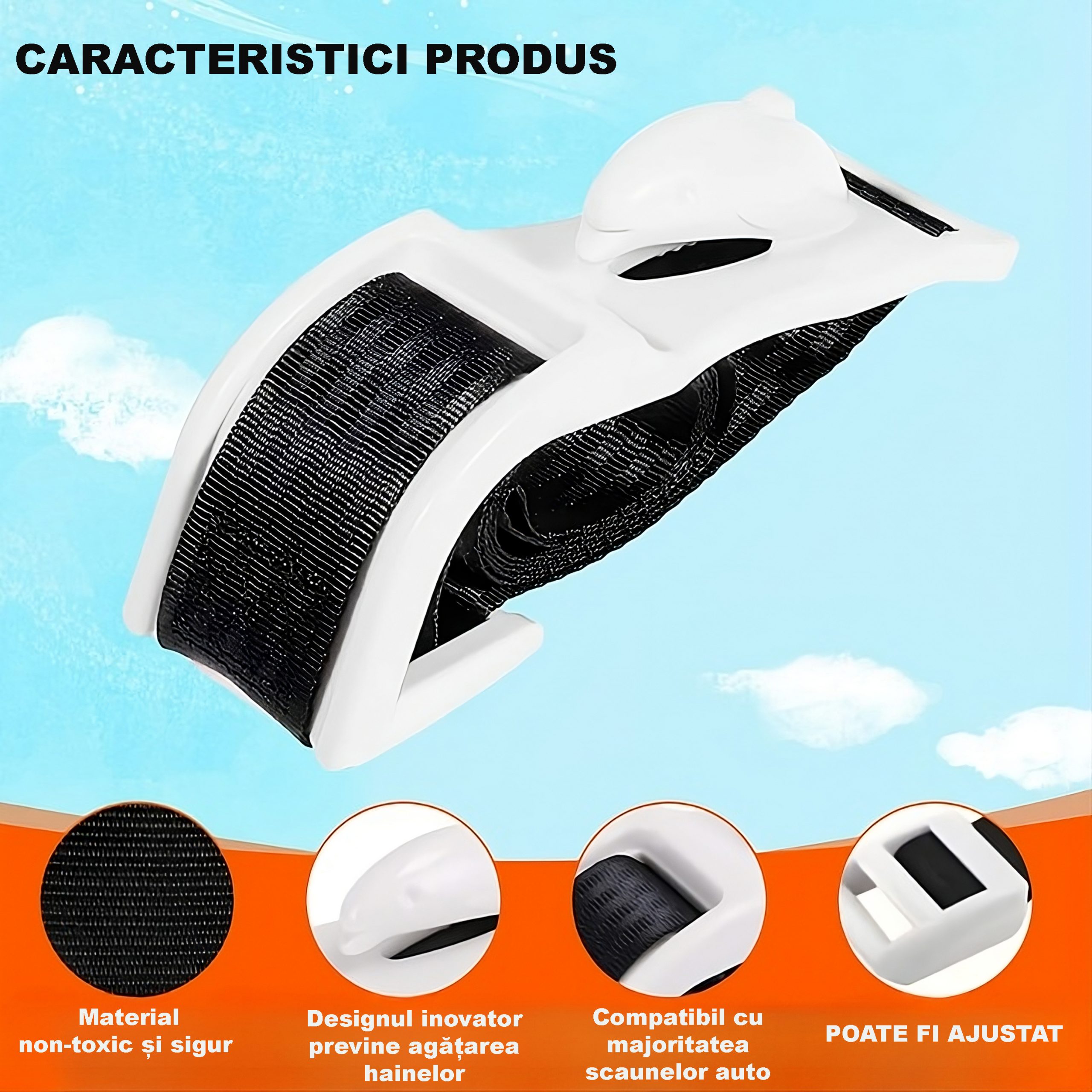 Deviator centură siguranță auto, ajustabil, pentru gravide – ZEQAS - imagine 4