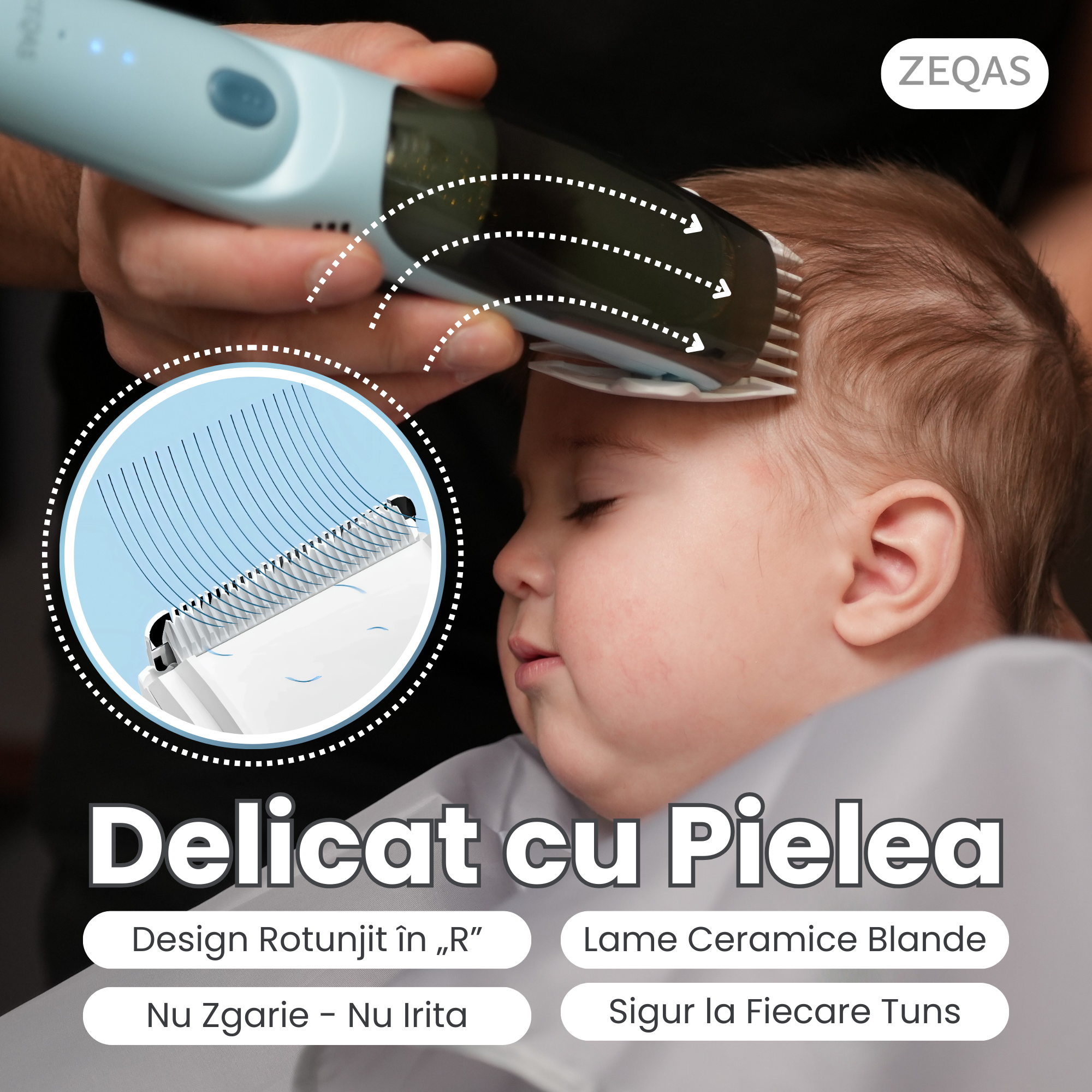 Aparat tuns silențios bebeluși/copii/adulți, USB, verde – ZEQAS - imagine 6