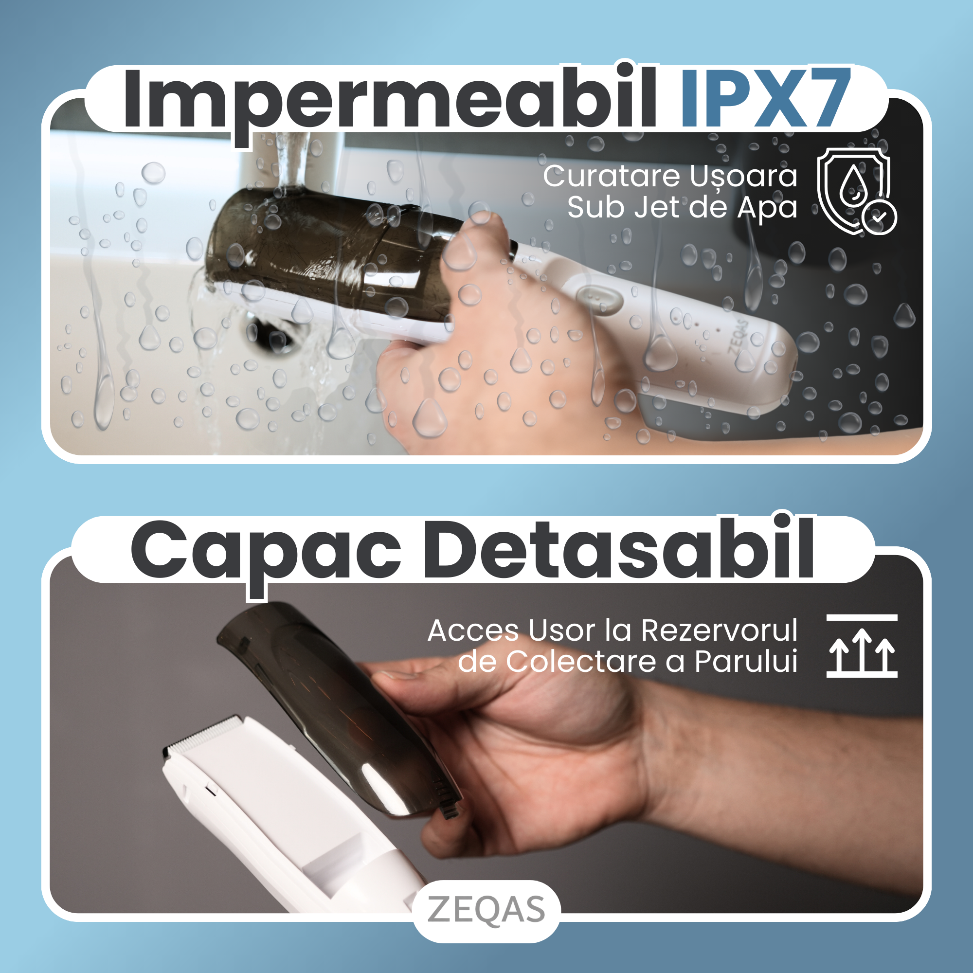 Aparat tuns silențios bebeluși/copii/adulți, USB, albastru – ZEQAS - imagine 9